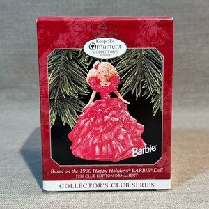 Barbie Vintage Hallmark Keepsake Christmas Ornament - 1990 Holiday Barbie